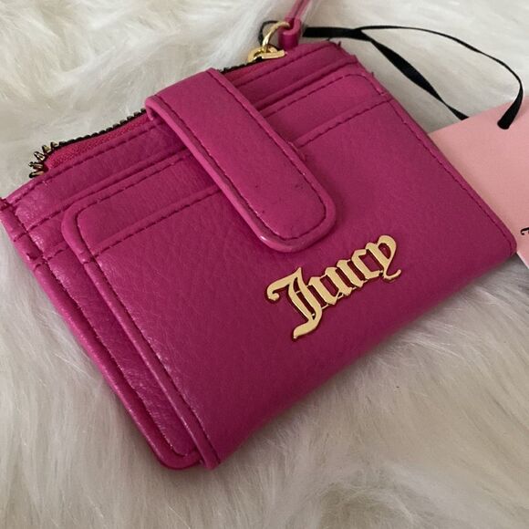 NWT Juicy Couture Fuschia "Pleats Please" Wallet 4”x3” - Picture 4 of 9
